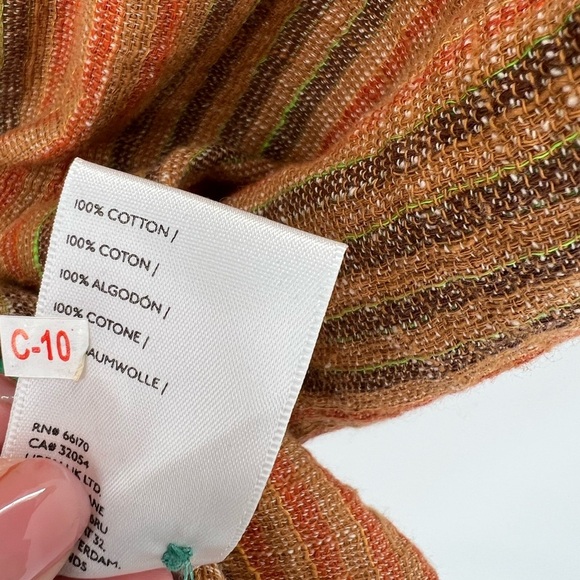 BDG Men’s Eli Striped Camp Collar Short Sleeve Button Down Shirt In Brown Multi - Picture 7 of 8